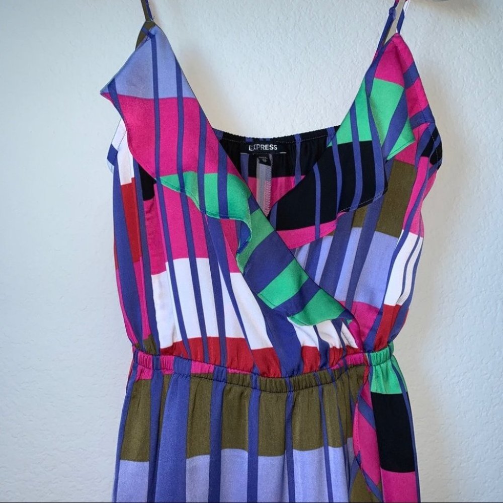 Striped Ruffle Wrap Cami Dress - Picture 11 of 11